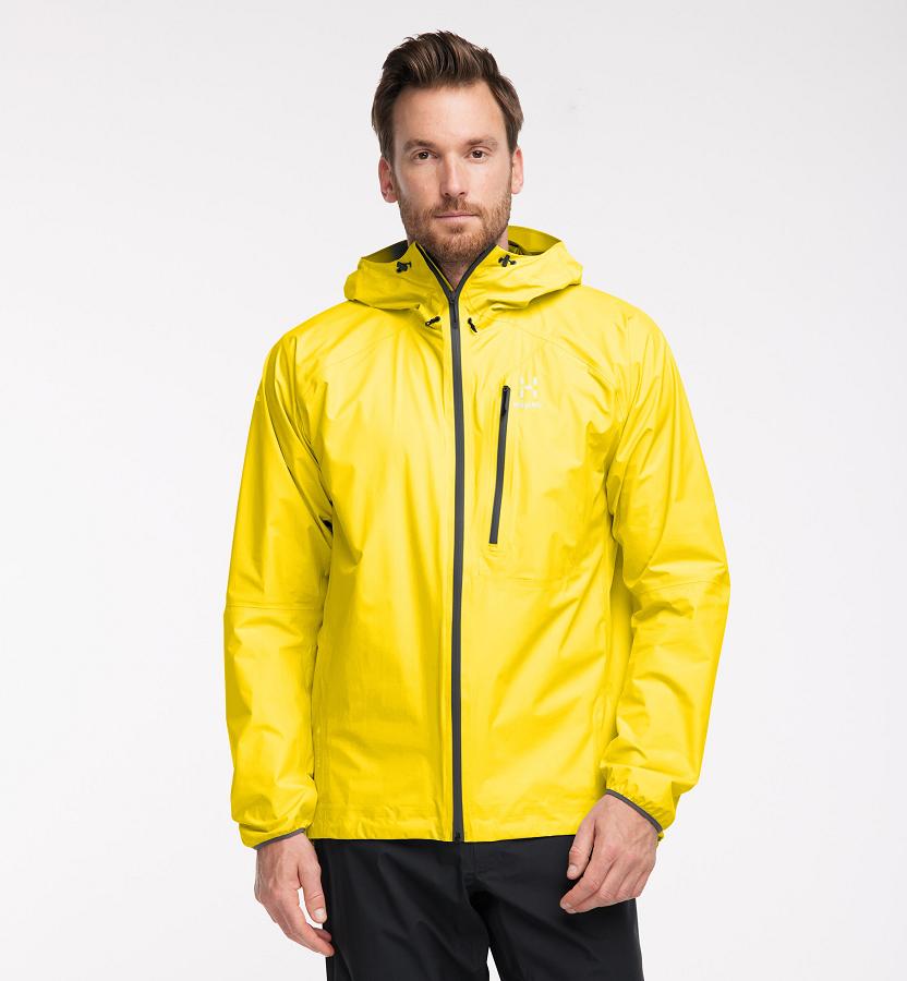 Haglöfs Mens L.I.M Waterproof Jacket Yellow New Zealand 90643CFDL